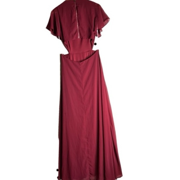 Lulus Ali and Jay Bohemian Rhapsody Brick Red Cutout High-Low Dress size M - Picture 7 of 14